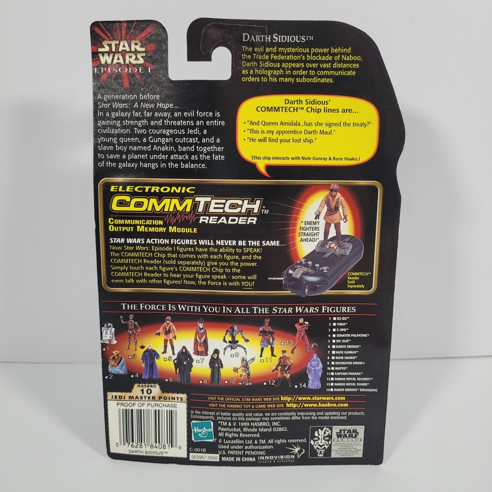 Star Wars Episode I Darth Sidious Holograph Action Figure CommTech Chip 1999 NEW - Picture 4 of 8